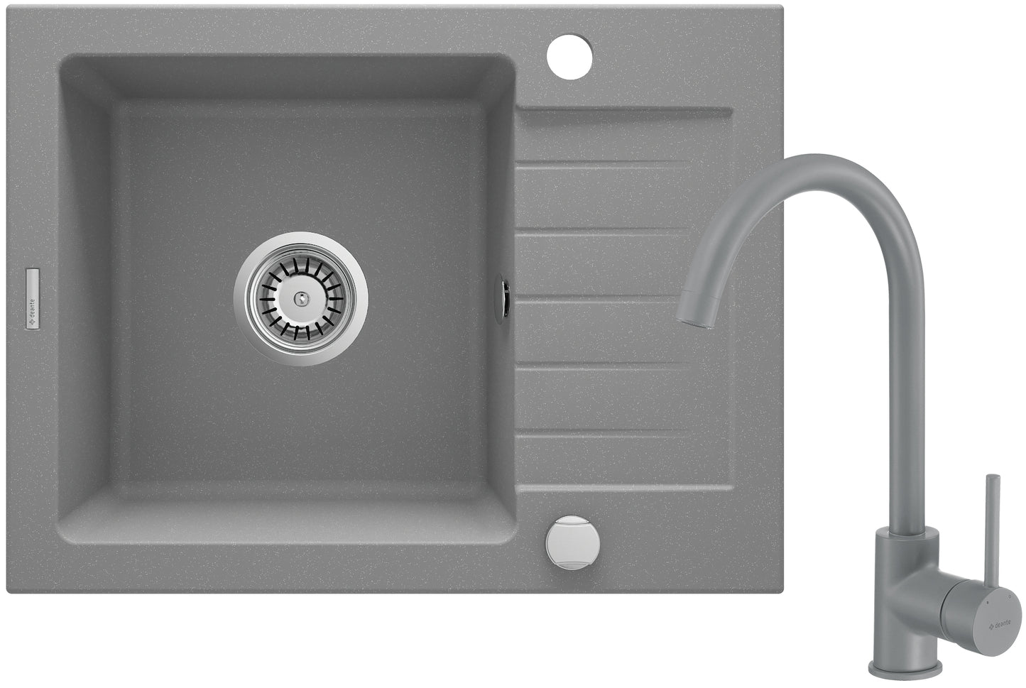 Granite sink with tap, 1-bowl with drainer