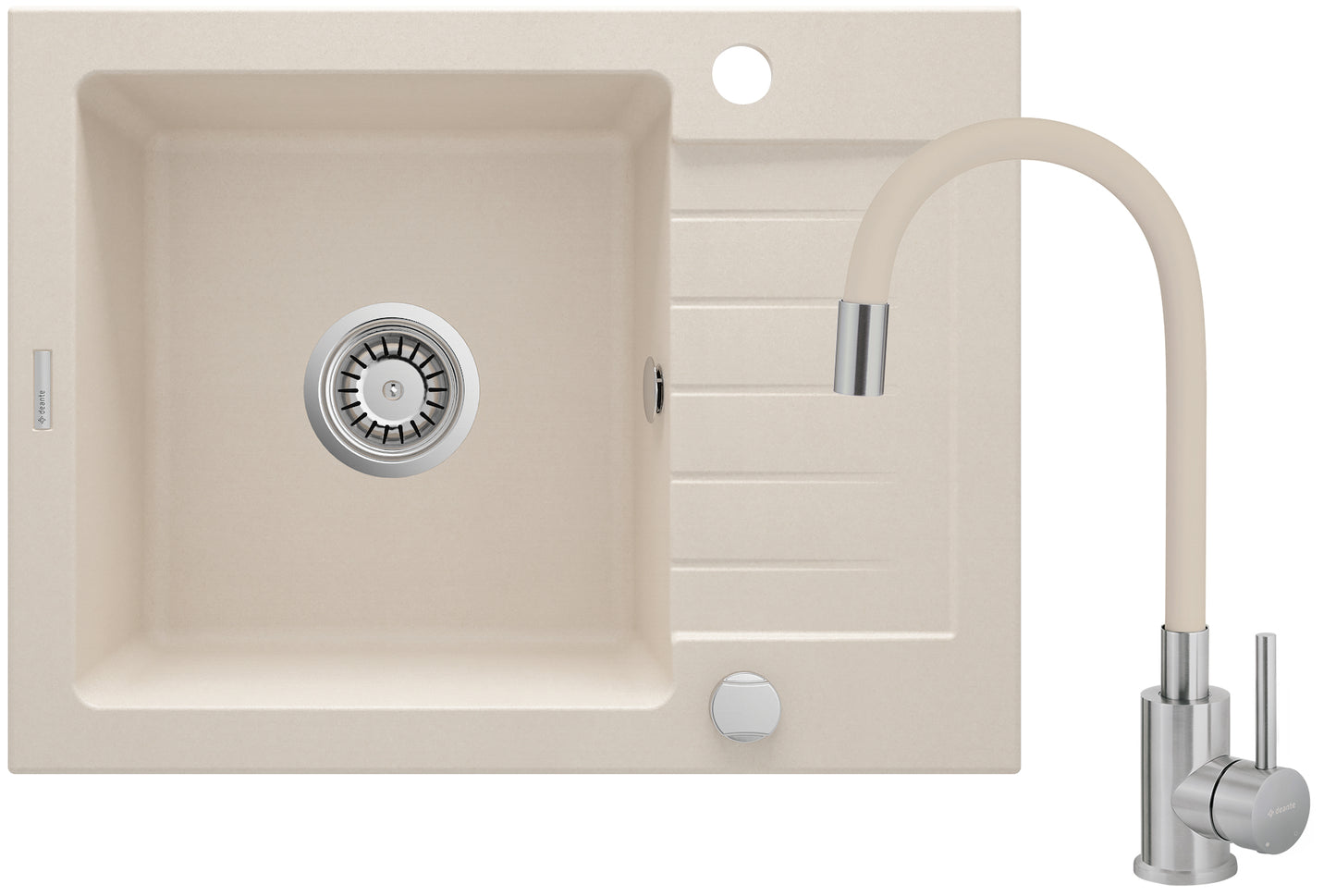 Granite sink with tap, 1-bowl with drainer