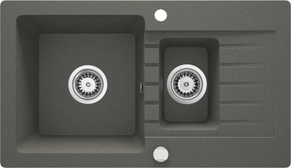 Granite sink, 1.5-bowl with drainer