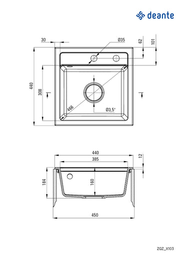 Granite sink, 1-bowl