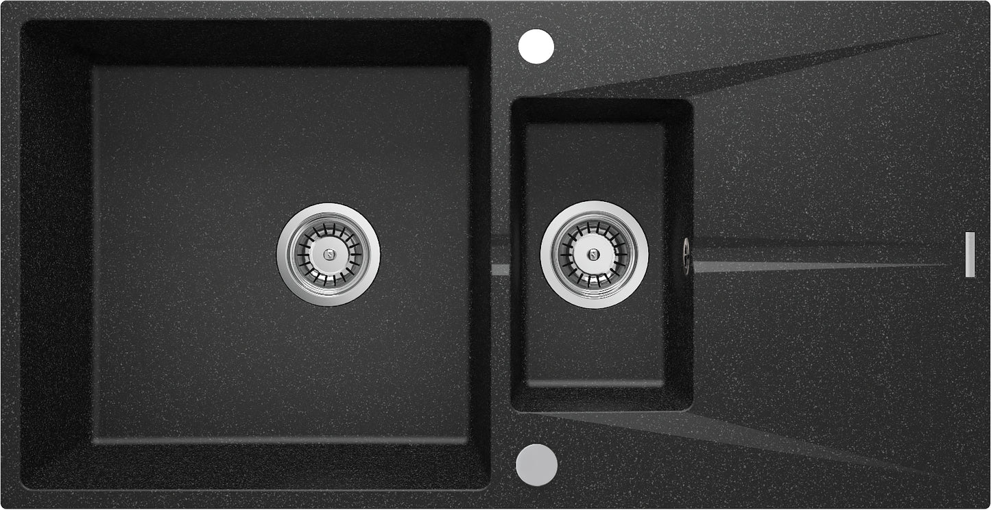 Granite sink, 1.5-bowl with drainer