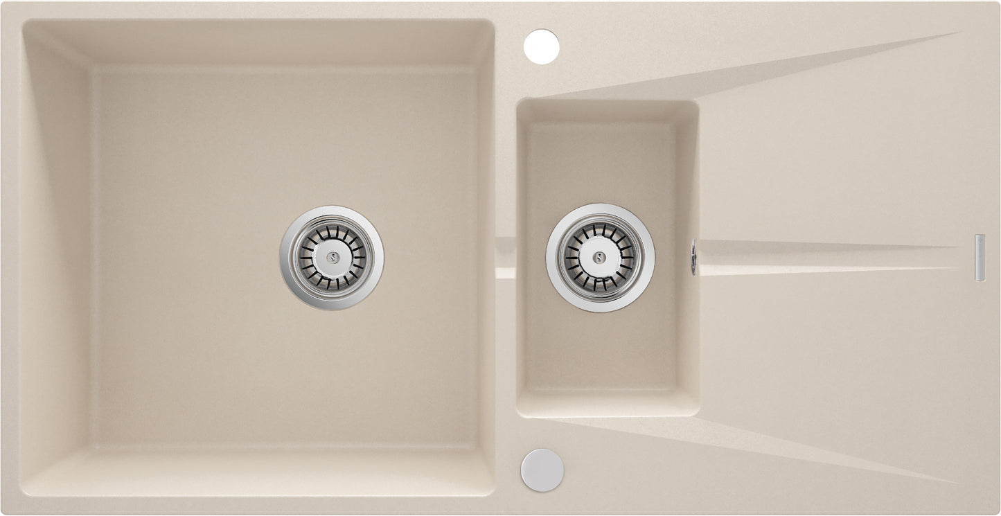 Granite sink, 1.5-bowl with drainer