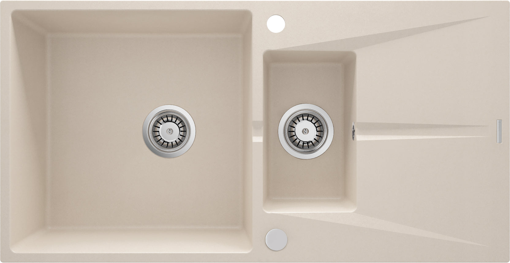 Granite sink, 1.5-bowl with drainer