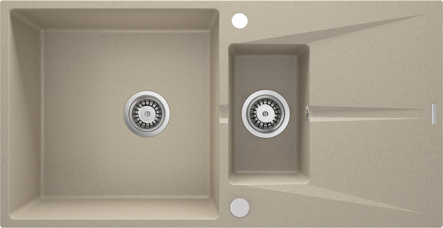 Granite sink, 1.5-bowl with drainer