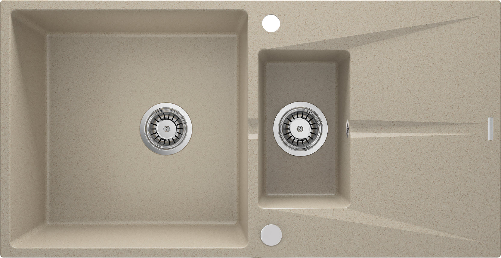 Granite sink, 1.5-bowl with drainer