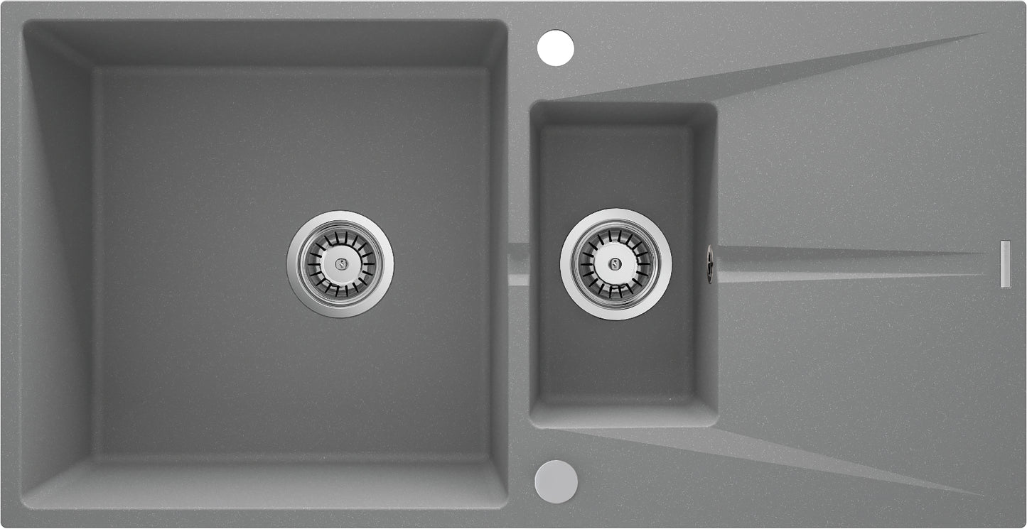 Granite sink, 1.5-bowl with drainer