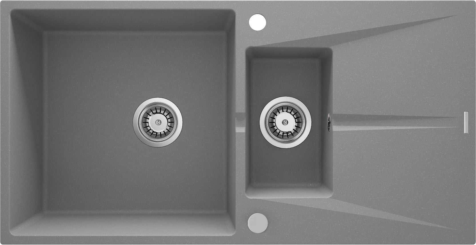 Granite sink, 1.5-bowl with drainer