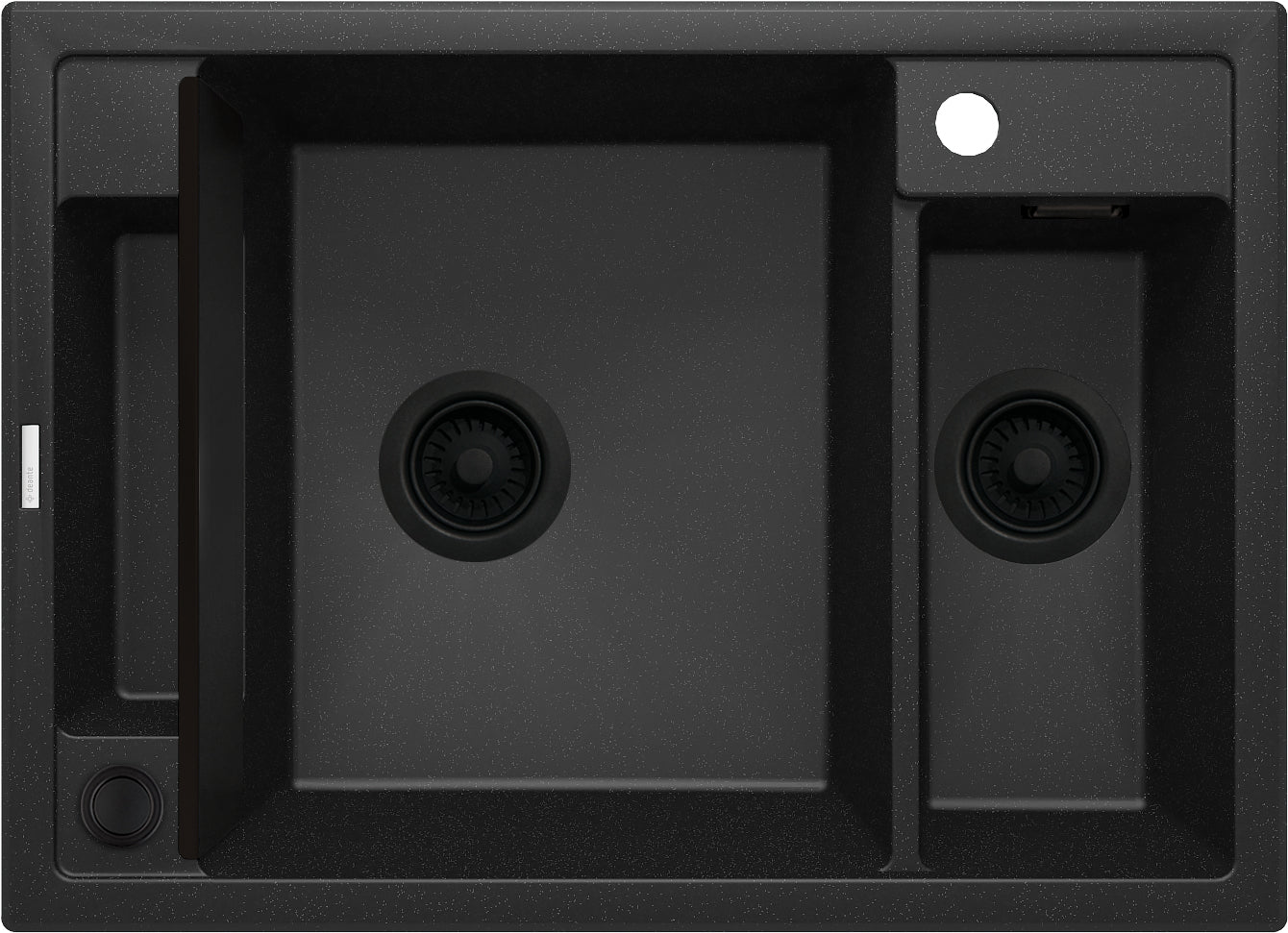 Magnetic granite sink, 1.5-bowl