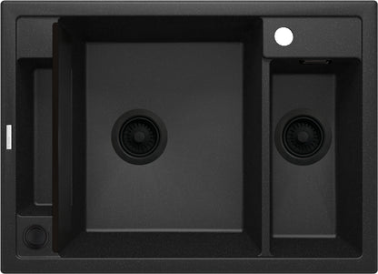 Magnetic granite sink, 1.5-bowl