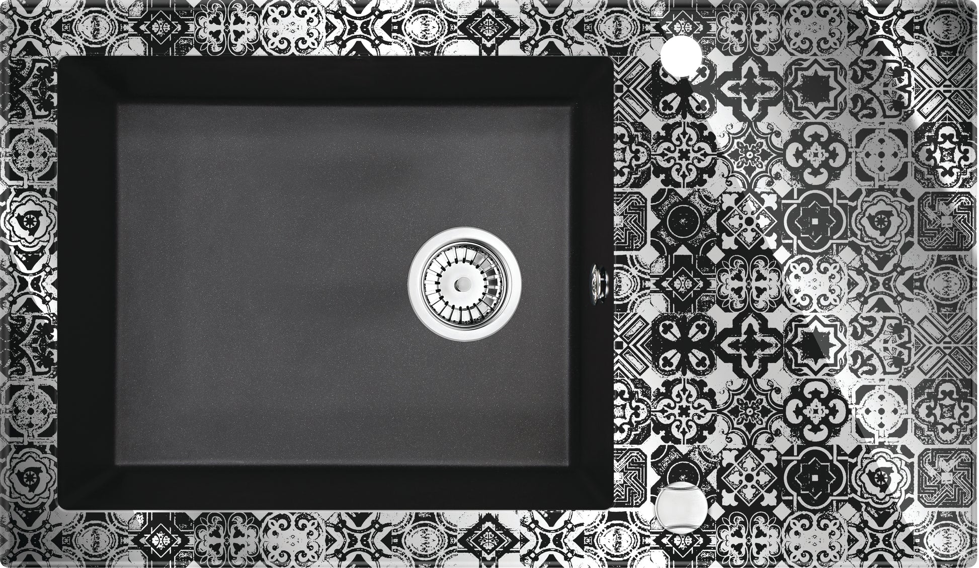 Glass-granite sink, 1-bowl with drainer