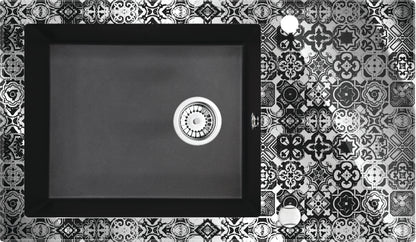 Glass-granite sink, 1-bowl with drainer