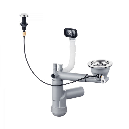 Steel sink waste kit, 1-bowl - Space-Saver