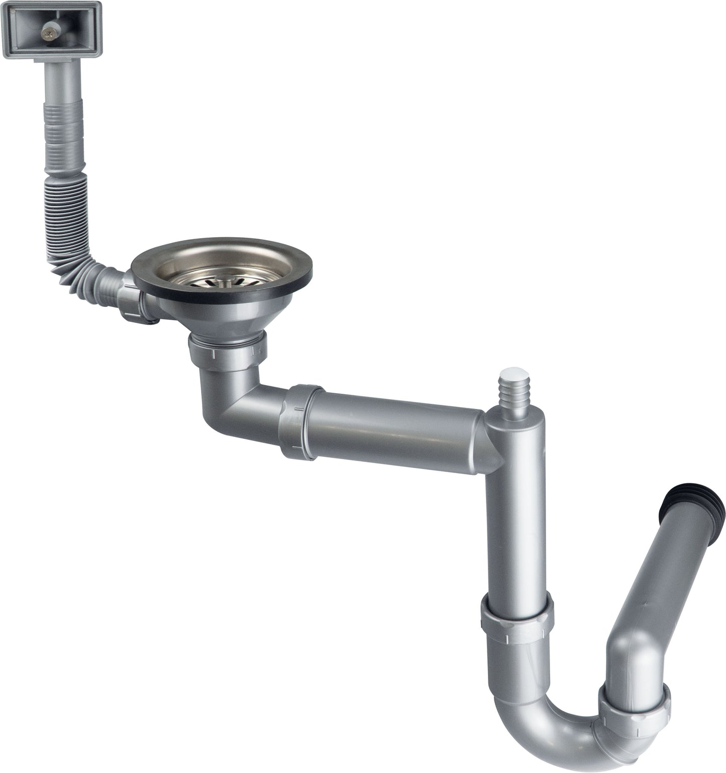 Steel sink waste kit, 1-bowl - 3.5" drain