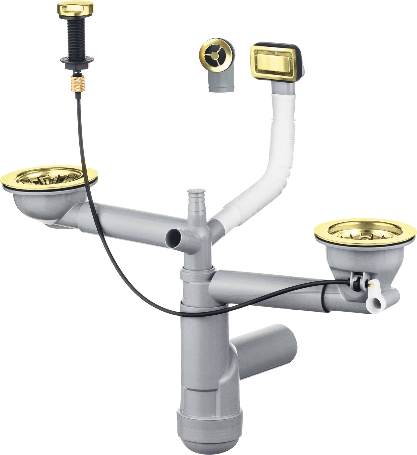 Granite sink waste kit, 1.5- and 2-bowl - Space-Saver