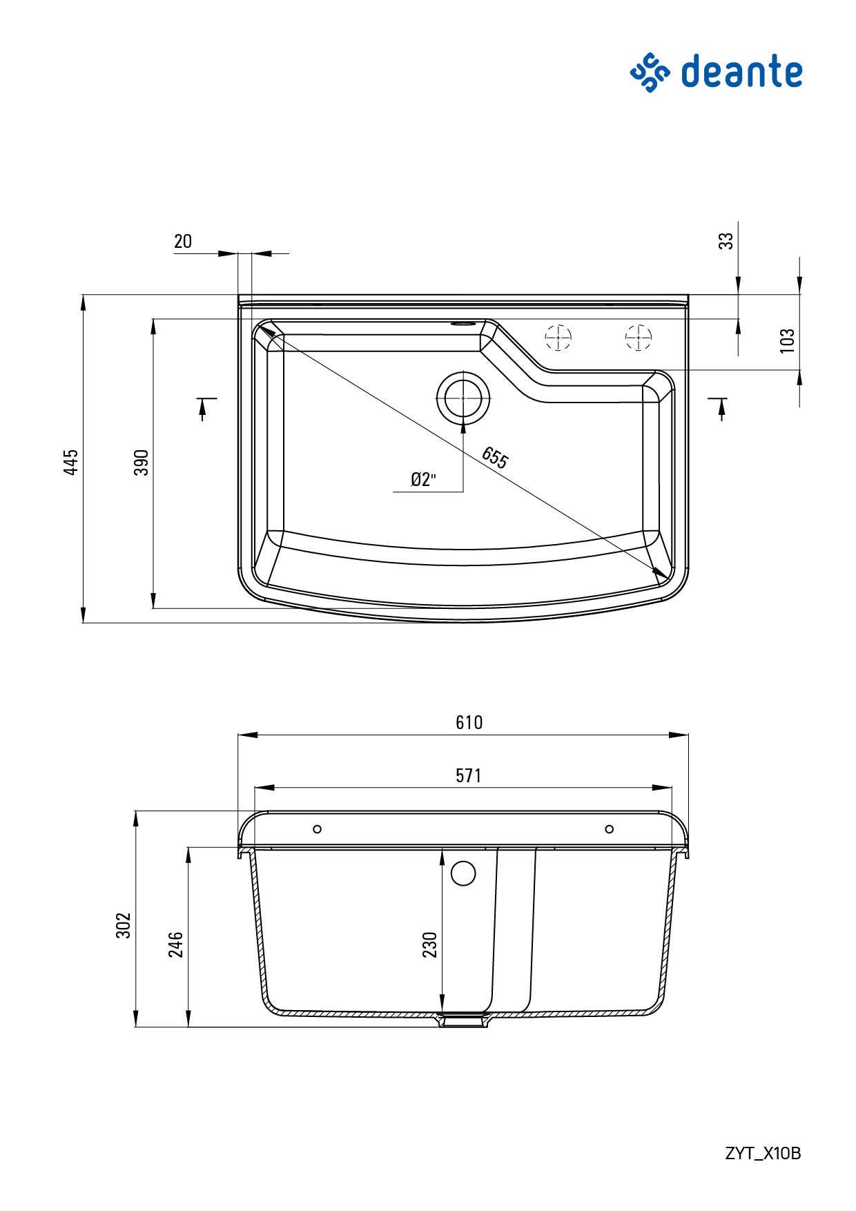 Utility sink, 1-bowl - wall-mounted