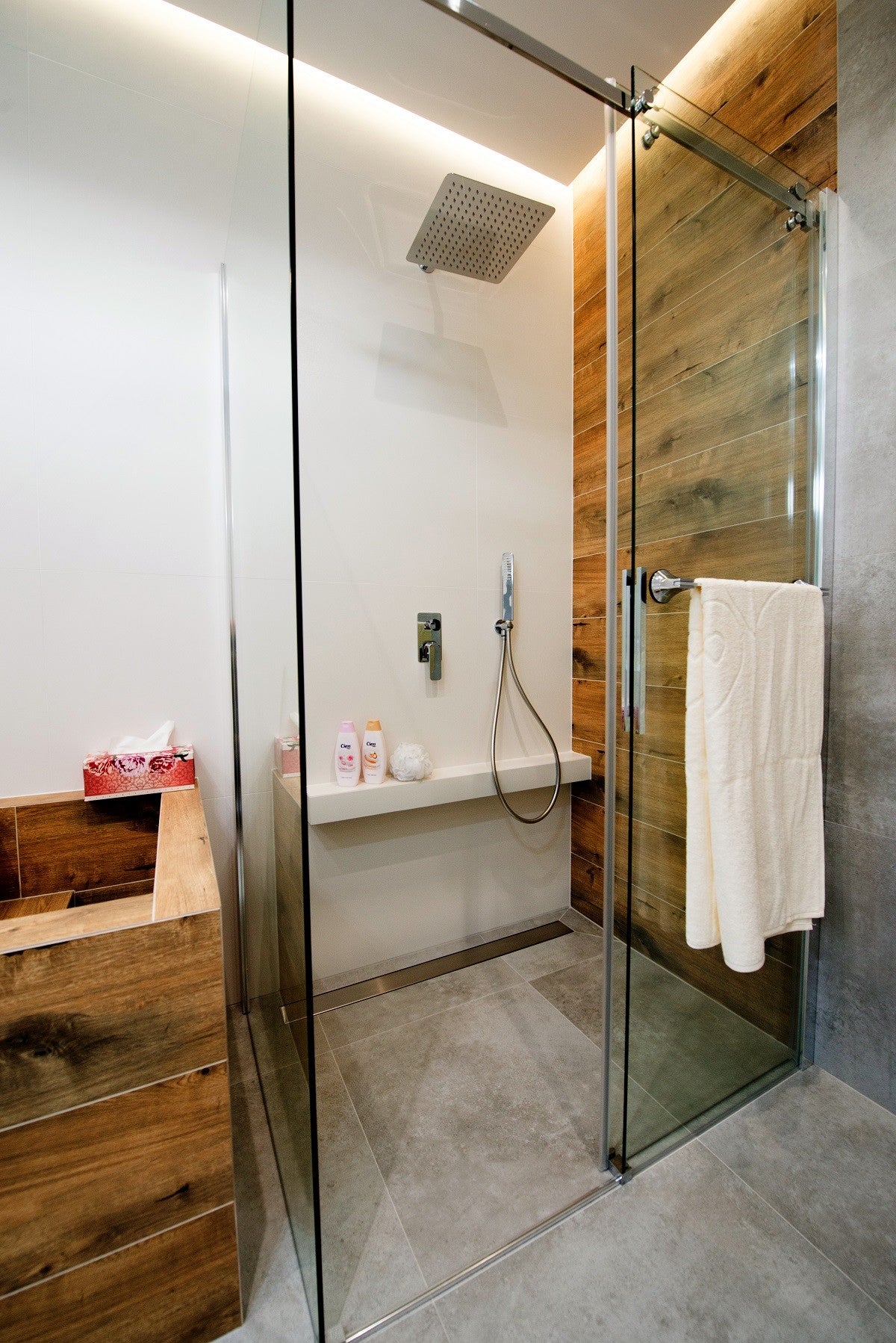 Shower wall, side, 80 cm