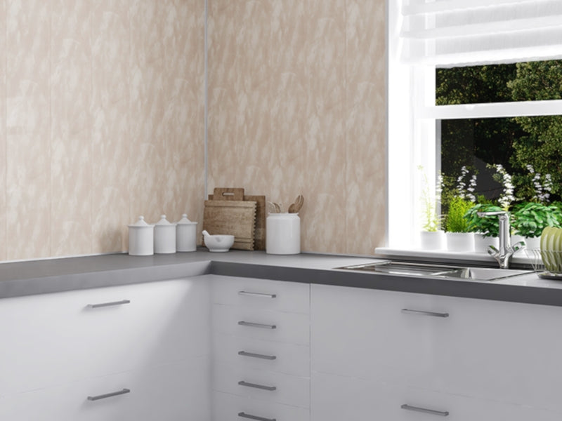 Millennium Beige PVC Wall Panels for Kitchen Splashback