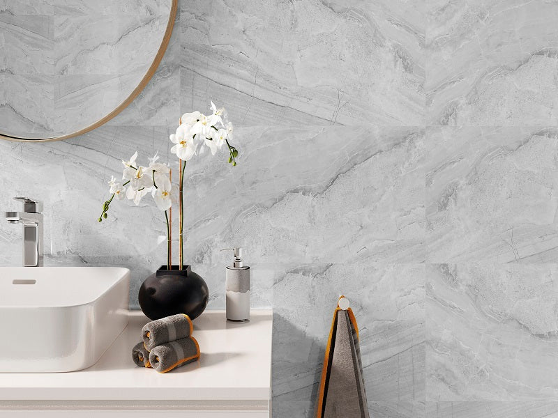 Ash Grey - SPC Solid Bathroom Wall Panel