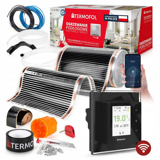 Heating Foil Set 6m² with black Thermoregulator TF-H7